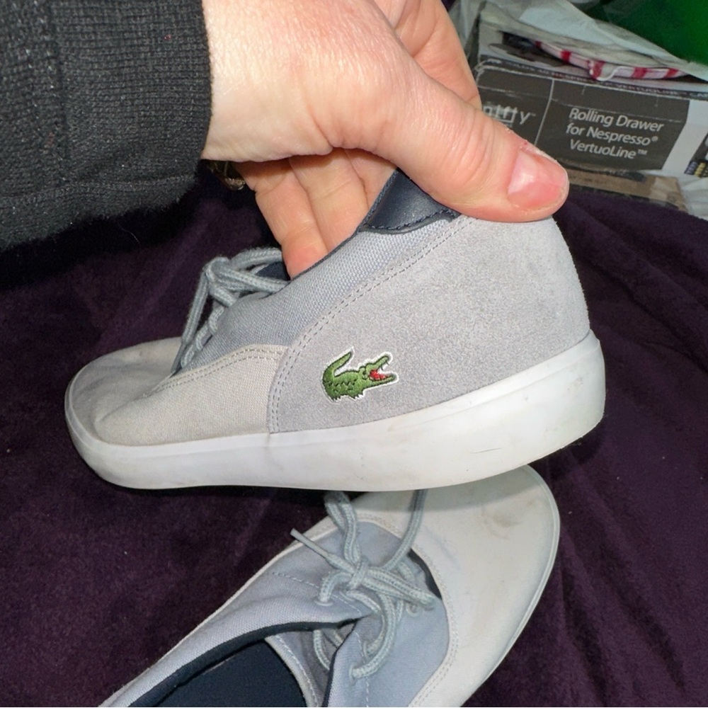 Lacoste White and Gray Sneakers
